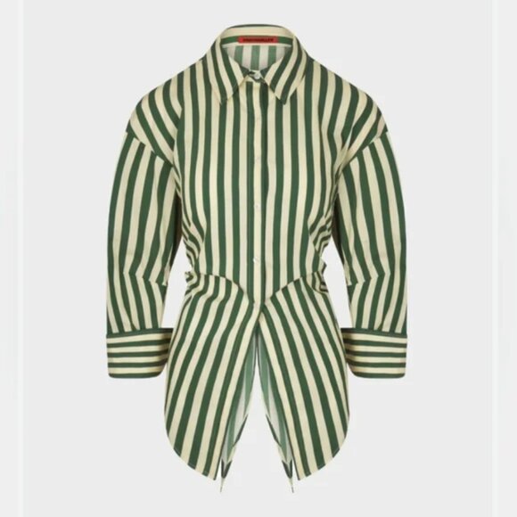 Simon Miller Loch shirt green stripy cut out back size S - Picture 5 of 10